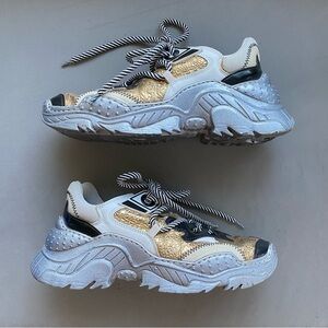 No. 21 Metallic Leather Billy Sneakers 7 37.5 swear new balance free people rave